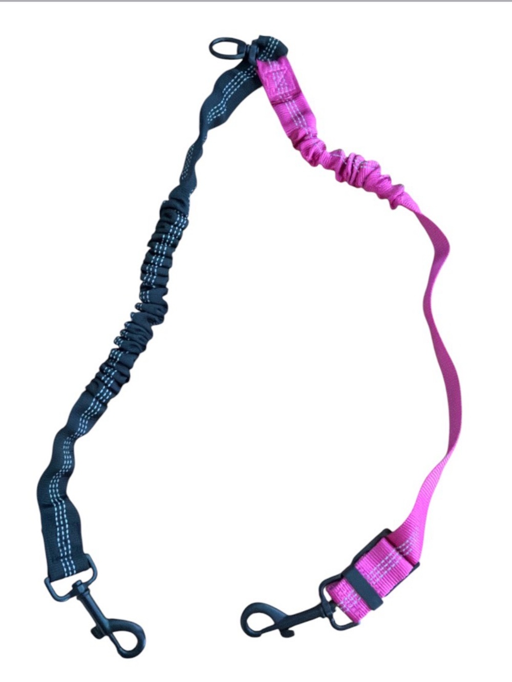 Pet Color Block Double Ended Leash -Two Dogs